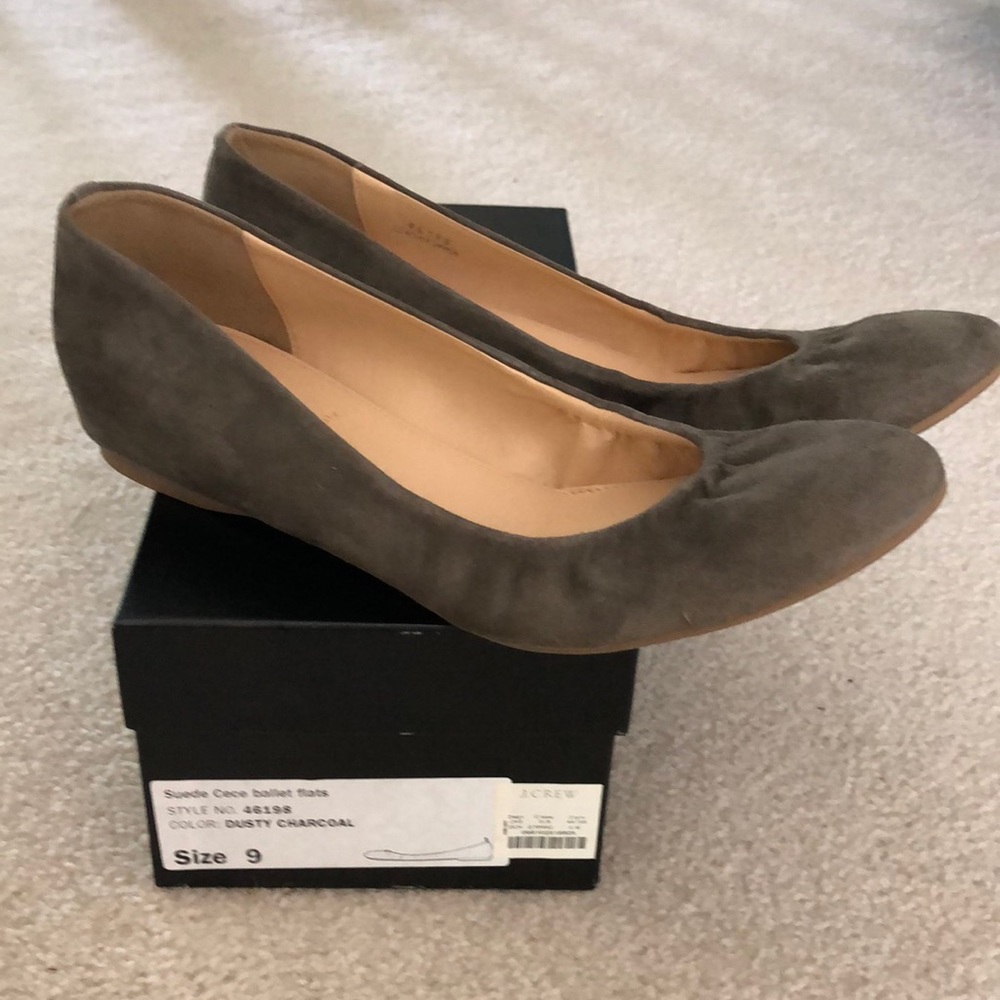 JCrew Cece Ballet Flats size 9 Dusty Charcoal